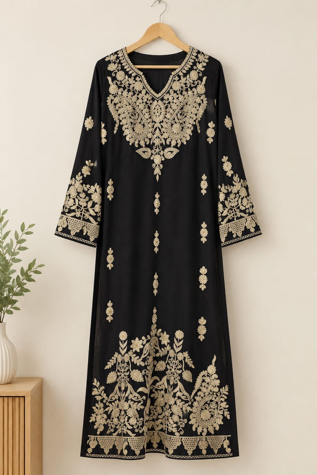 Black 3pc pashmina set