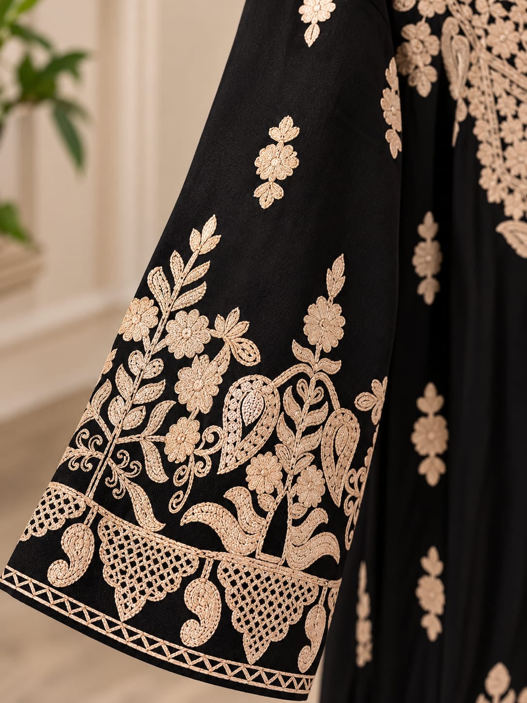 Black 3pc pashmina set