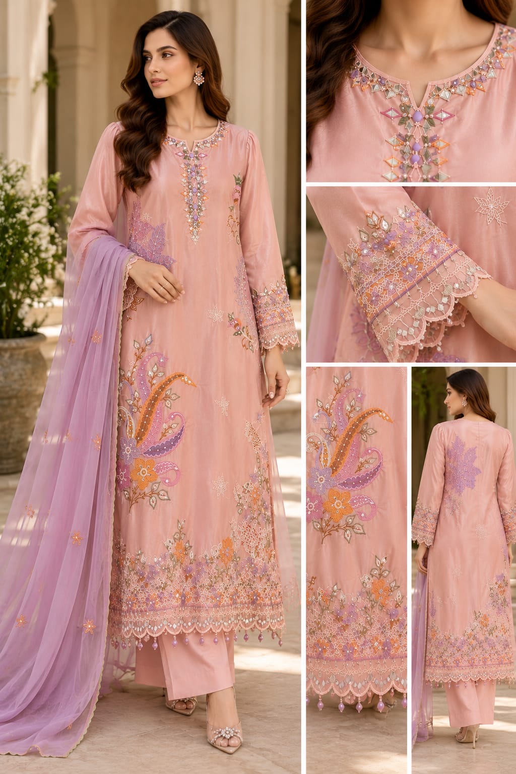 Blush pink.