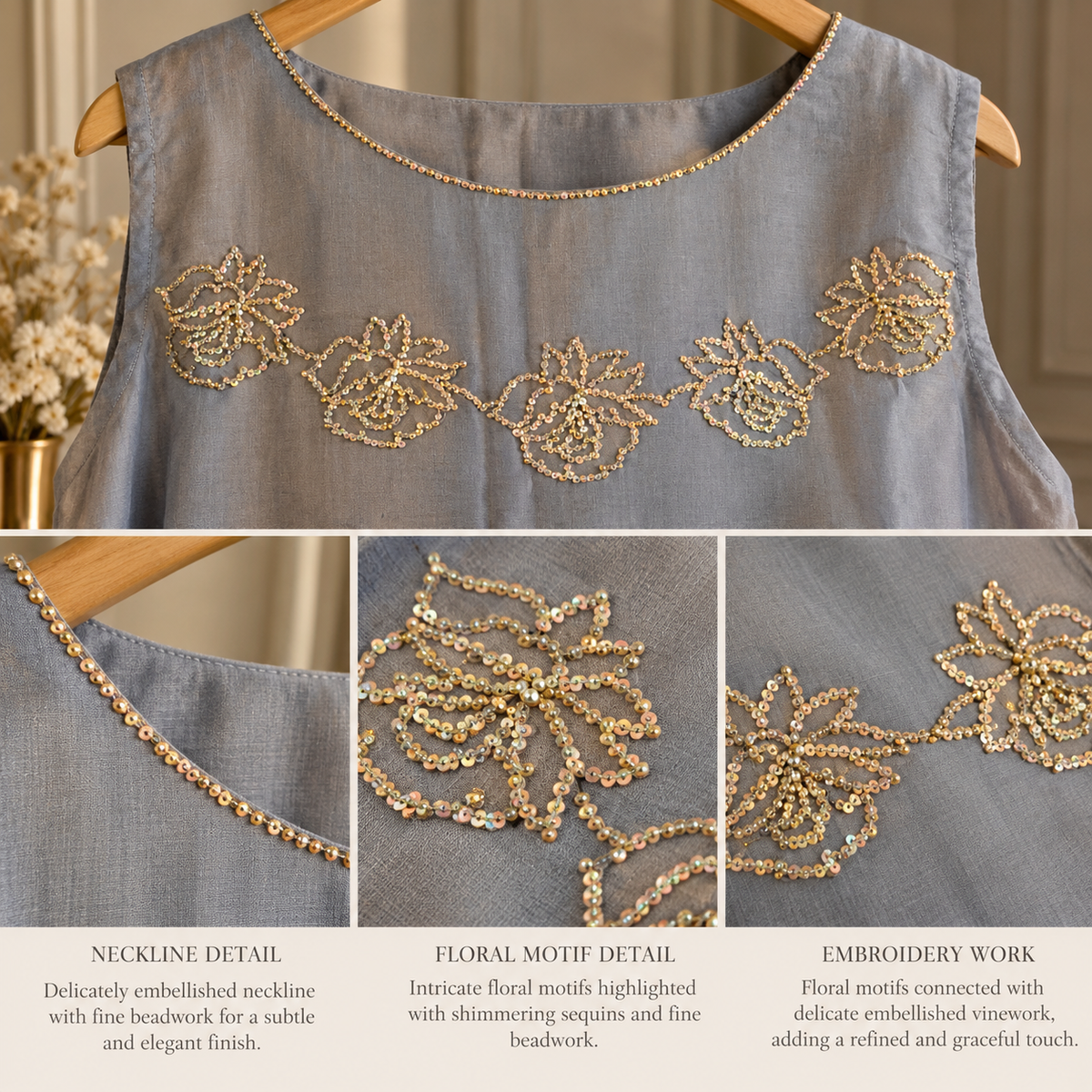 Ice blue silk 3pc